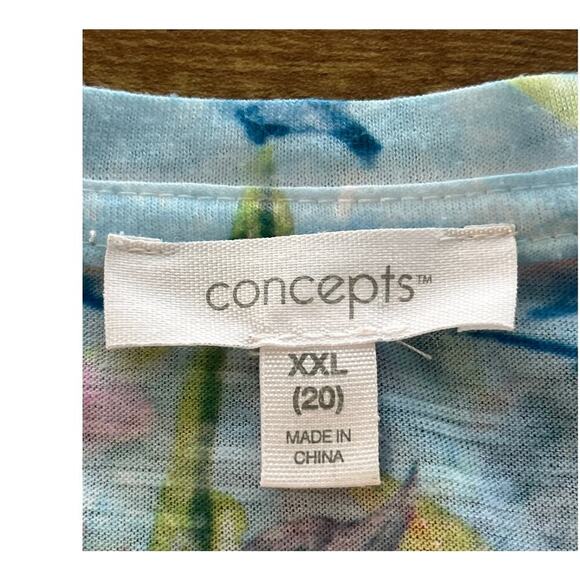 Concepts Womens XXL (20) Purple Floral Print Fairy Core V Neck Casual - Picture 4 of 6